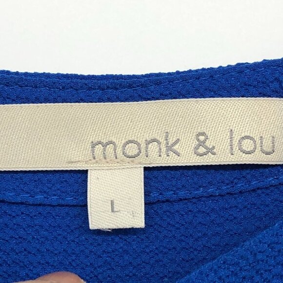 Monk & Lou Cobalt Blue Short Sleeve Shift Dress size L - Picture 3 of 16